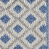 2' X 6' Blue And Grey Gingham Non Skid Indoor Outdoor Runner Rug - Homeroots - Flyclothing LLC