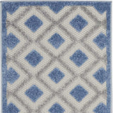 2' X 6' Blue And Grey Gingham Non Skid Indoor Outdoor Runner Rug - Homeroots - Flyclothing LLC