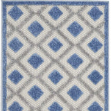 2' X 10' Blue And Grey Gingham Non Skid Indoor Outdoor Runner Rug - Homeroots - Flyclothing LLC