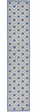 2' X 10' Blue And Grey Gingham Non Skid Indoor Outdoor Runner Rug - Homeroots - Flyclothing LLC