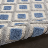 2' X 10' Blue And Grey Gingham Non Skid Indoor Outdoor Runner Rug - Homeroots - Flyclothing LLC
