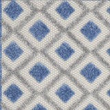 2' X 12' Blue And Grey Gingham Non Skid Indoor Outdoor Runner Rug - Homeroots - Flyclothing LLC