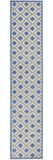 2' X 12' Blue And Grey Gingham Non Skid Indoor Outdoor Runner Rug - Homeroots - Flyclothing LLC