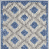 2' X 8' Blue And Grey Gingham Non Skid Indoor Outdoor Runner Rug - Homeroots - Flyclothing LLC