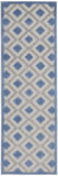 2' X 8' Blue And Grey Gingham Non Skid Indoor Outdoor Runner Rug - Homeroots - Flyclothing LLC