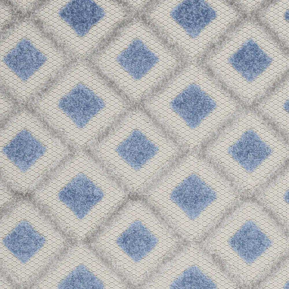 3' X 4' Blue And Grey Gingham Non Skid Indoor Outdoor Area Rug - Homeroots - Flyclothing LLC