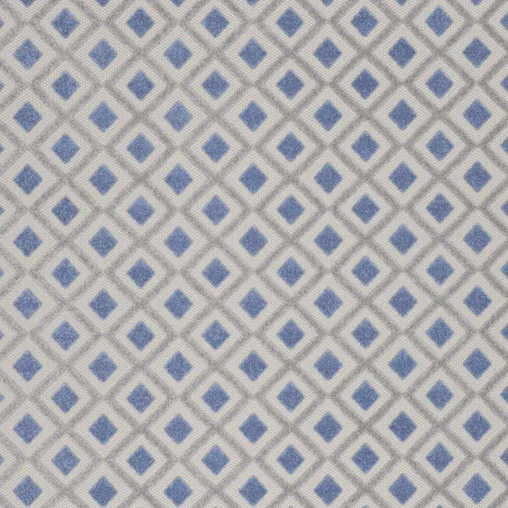 9' X 12' Blue And Grey Gingham Non Skid Indoor Outdoor Area Rug - Homeroots - Flyclothing LLC