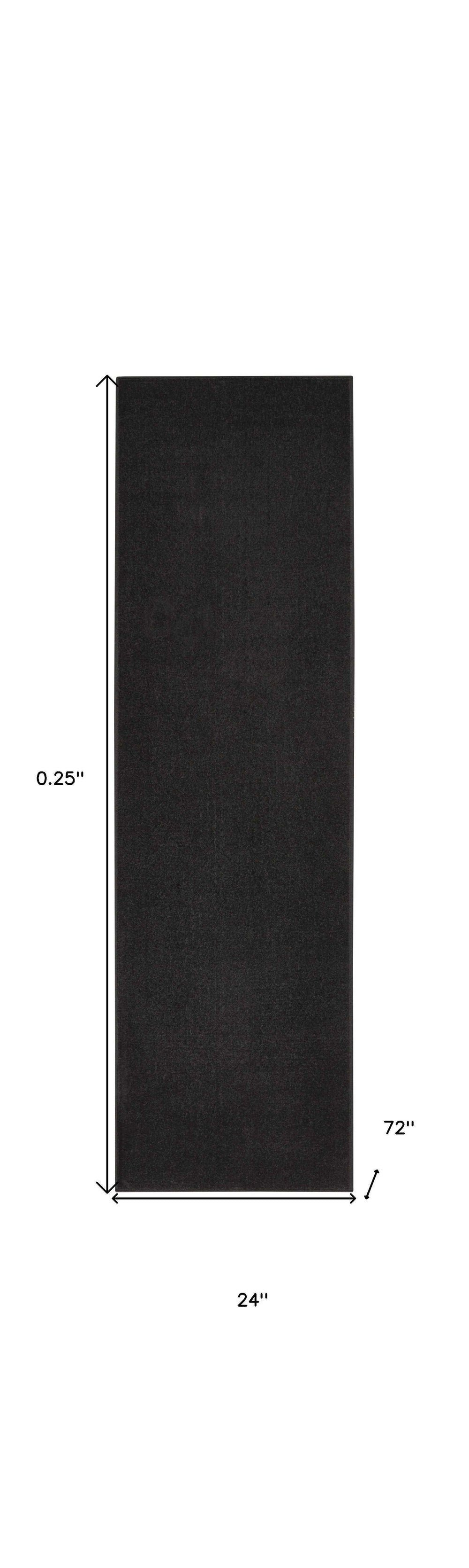 2' X 6' Black Non Skid Indoor Outdoor Runner Rug - Homeroots - Flyclothing LLC
