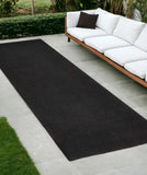 10' Black Non Skid Indoor Outdoor Runner Rug - Homeroots - Flyclothing LLC