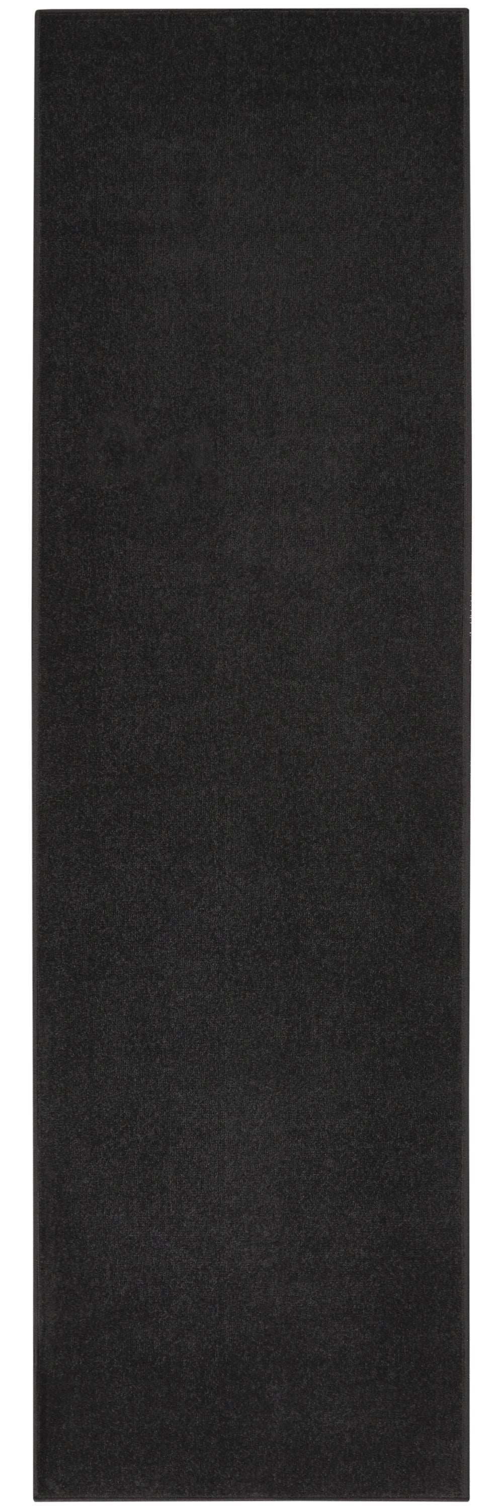 10' Black Non Skid Indoor Outdoor Runner Rug - Homeroots - Flyclothing LLC