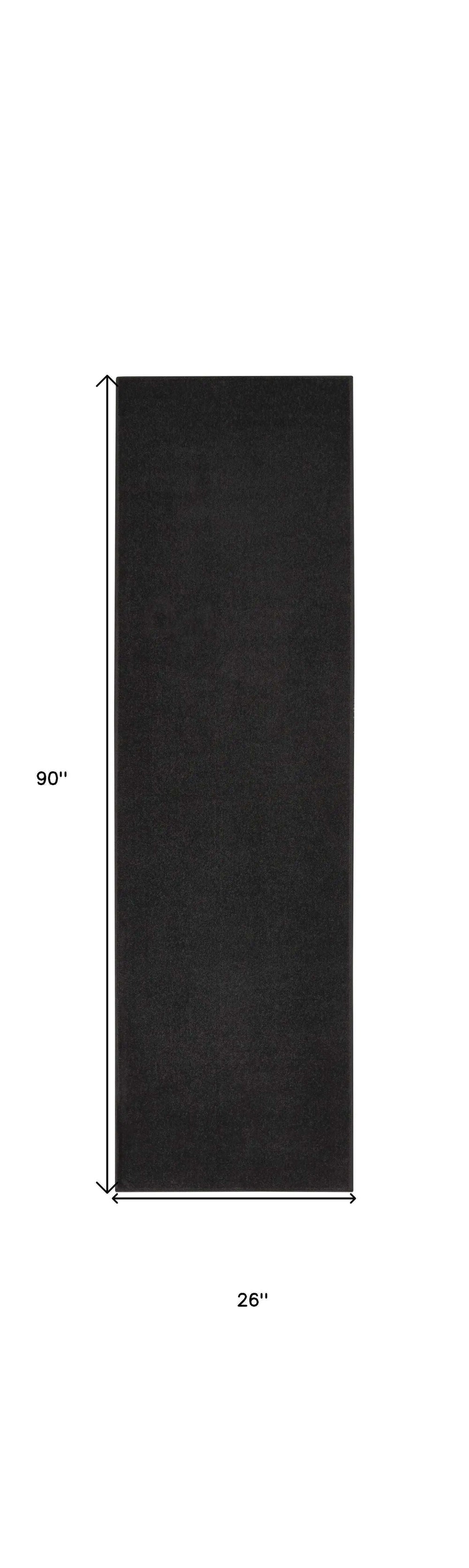 2' X 8' Black Non Skid Indoor Outdoor Runner Rug - Homeroots - Flyclothing LLC