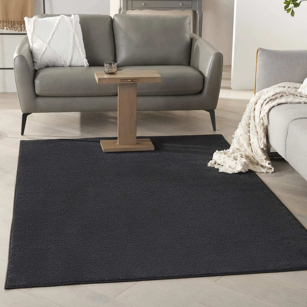 5' X 7' Black Stain Resistant Indoor Outdoor Area Rug - Homeroots - Flyclothing LLC