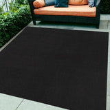 7' X 10' Black Stain Resistant Indoor Outdoor Area Rug - Homeroots - Flyclothing LLC