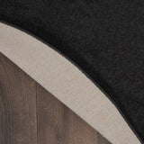 8' X 8' Black Round Non Skid Indoor Outdoor Area Rug - Homeroots - Flyclothing LLC