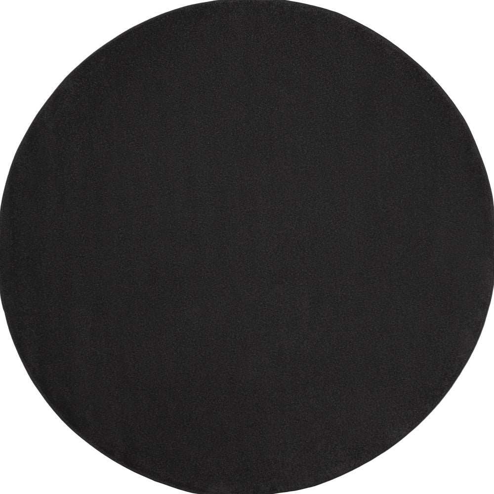 8' X 8' Black Round Non Skid Indoor Outdoor Area Rug - Homeroots - Flyclothing LLC