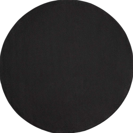 8' X 8' Black Round Non Skid Indoor Outdoor Area Rug - Homeroots - Flyclothing LLC