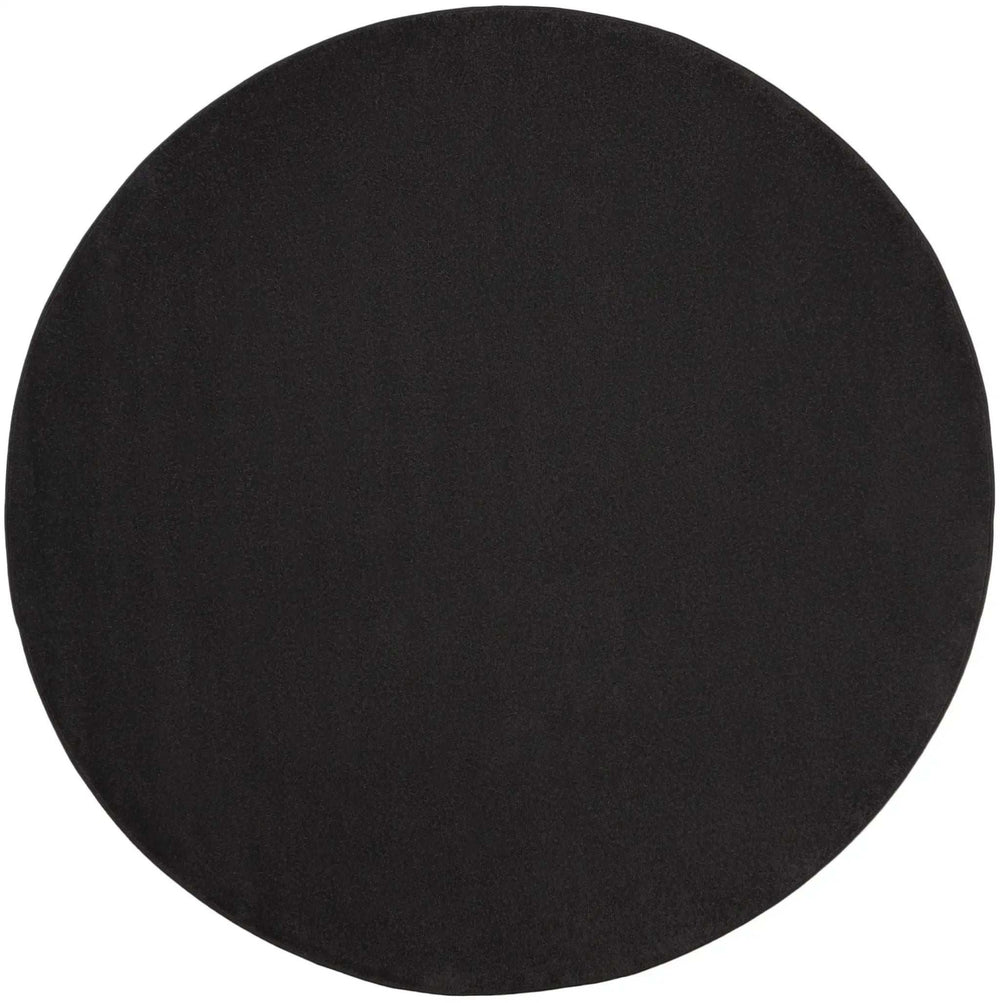 8' X 8' Black Round Non Skid Indoor Outdoor Area Rug - Homeroots - Flyclothing LLC