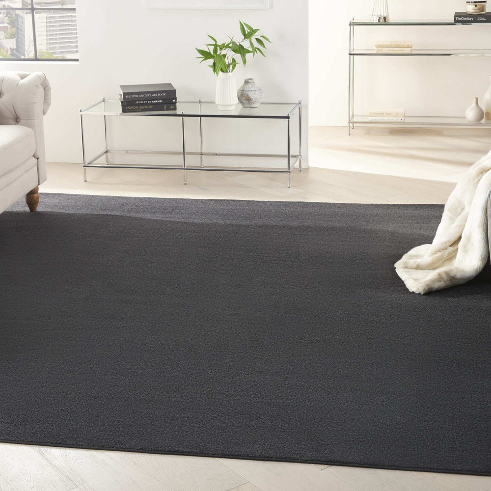 9' X 9' Black Square Non Skid Indoor Outdoor Area Rug - Homeroots - Flyclothing LLC