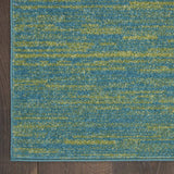 10' X 14' Blue And Green Striped Non Skid Indoor Outdoor Area Rug - Homeroots - Flyclothing LLC