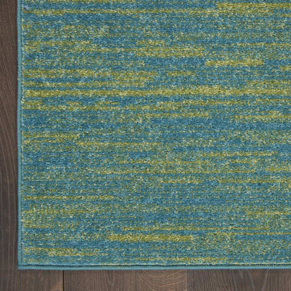 2' X 6' Blue And Green Abstract Non Skid Indoor Outdoor Runner Rug - Homeroots - Flyclothing LLC