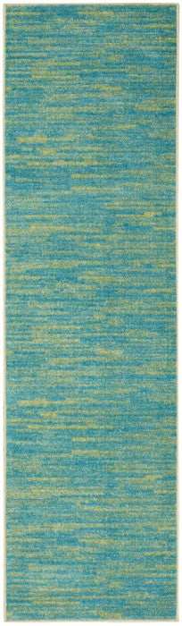 2' X 8' Blue And Green Striped Non Skid Indoor Outdoor Runner Rug - Homeroots - Flyclothing LLC