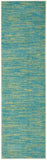 2' X 8' Blue And Green Striped Non Skid Indoor Outdoor Runner Rug - Homeroots - Flyclothing LLC