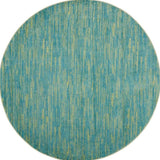 8' X 8' Blue And Green Round Striped Non Skid Indoor Outdoor Area Rug - Homeroots - Flyclothing LLC
