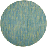 8' X 8' Blue And Green Round Striped Non Skid Indoor Outdoor Area Rug - Homeroots - Flyclothing LLC