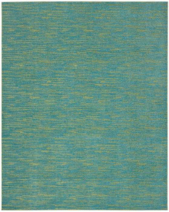 9' X 12' Blue And Green Striped Non Skid Indoor Outdoor Area Rug - Homeroots - Flyclothing LLC