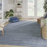 10' X 14' Blue And Grey Striped Non Skid Indoor Outdoor Area Rug - Homeroots - Flyclothing LLC