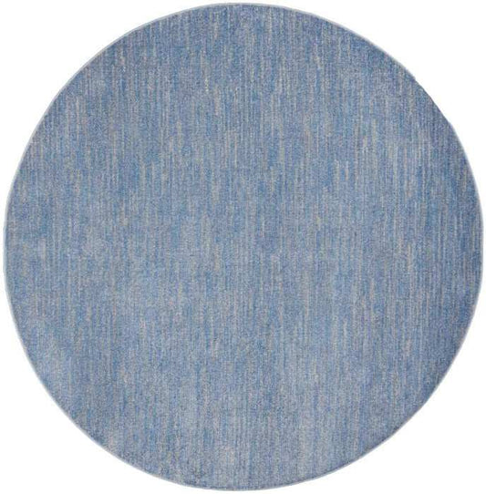 8' X 8' Blue And Grey Round Striped Non Skid Indoor Outdoor Area Rug - Homeroots - Flyclothing LLC