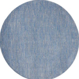 8' X 8' Blue And Grey Round Striped Non Skid Indoor Outdoor Area Rug - Homeroots - Flyclothing LLC