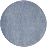 8' X 8' Blue And Grey Round Striped Non Skid Indoor Outdoor Area Rug - Homeroots - Flyclothing LLC