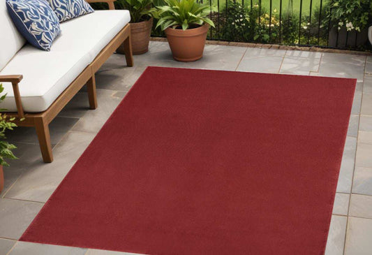 4' X 6' Brick Red Stain Resistant Indoor Outdoor Area Rug - Homeroots - Flyclothing LLC