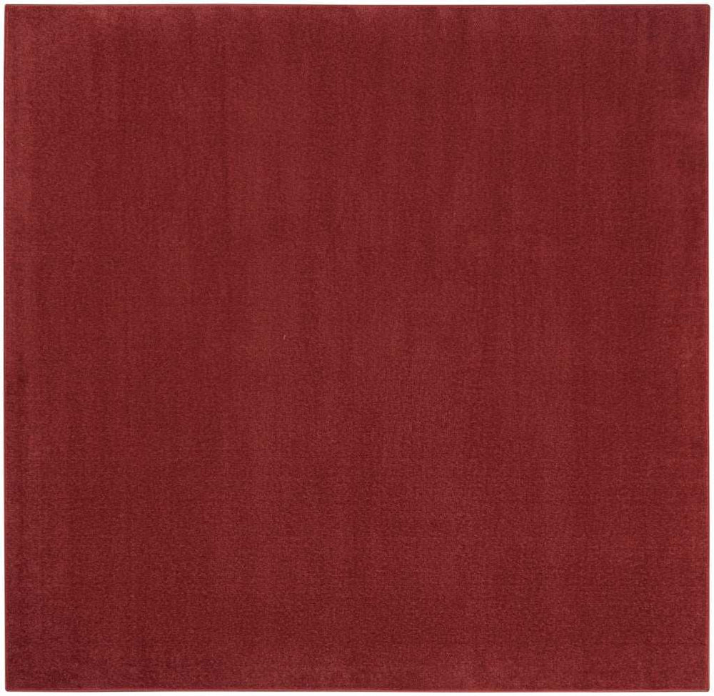 7' X 7' Brick Red Square Non Skid Indoor Outdoor Area Rug - Homeroots - Flyclothing LLC
