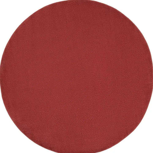 8' X 8' Brick Red Round Non Skid Indoor Outdoor Area Rug - Homeroots - Flyclothing LLC