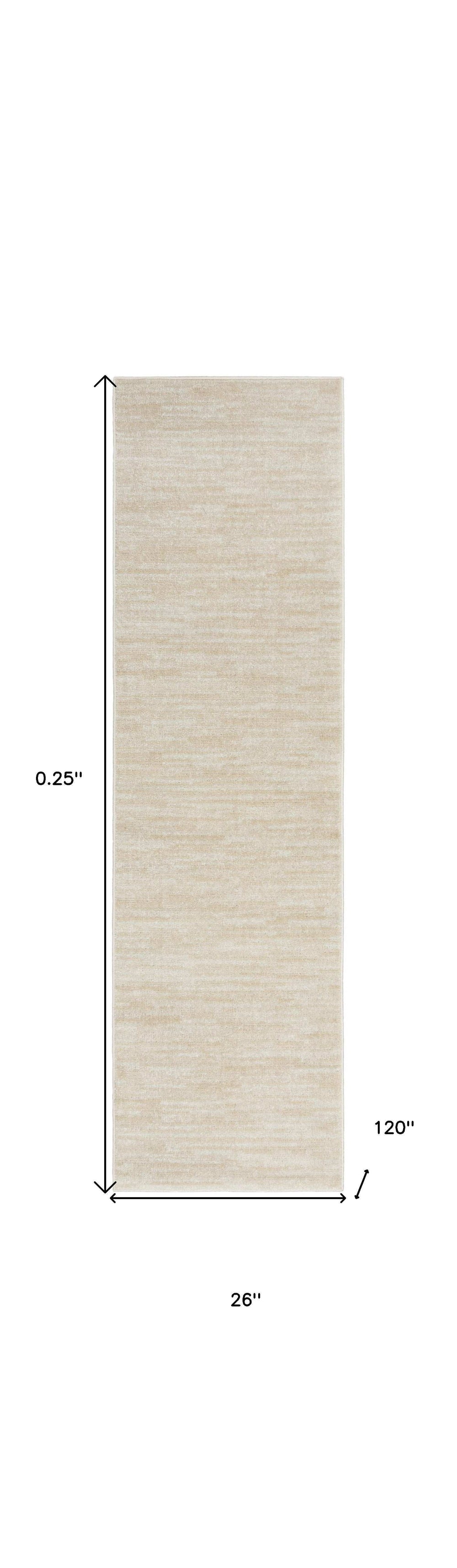 2' X 10' Ivory And Beige Non Skid Indoor Outdoor Runner Rug - Homeroots - Flyclothing LLC