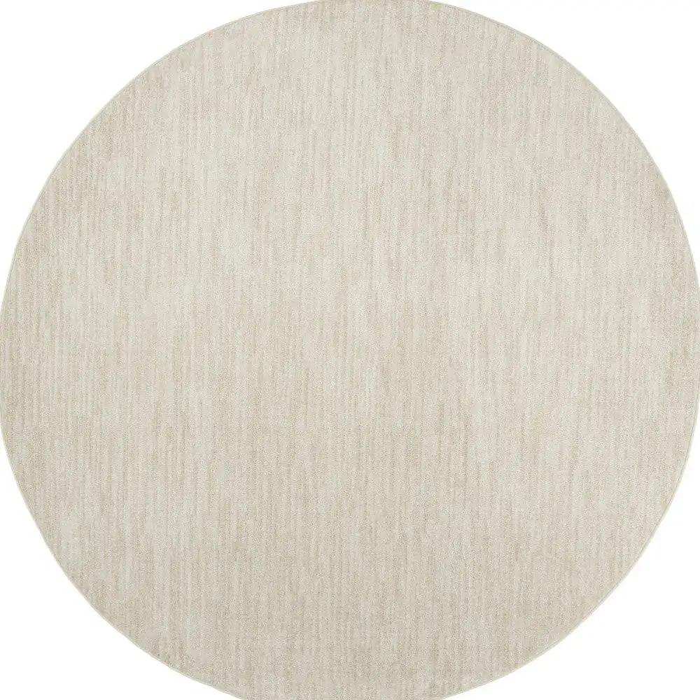 8' X 8' Ivory And Beige Round Non Skid Indoor Outdoor Area Rug - Homeroots - Flyclothing LLC