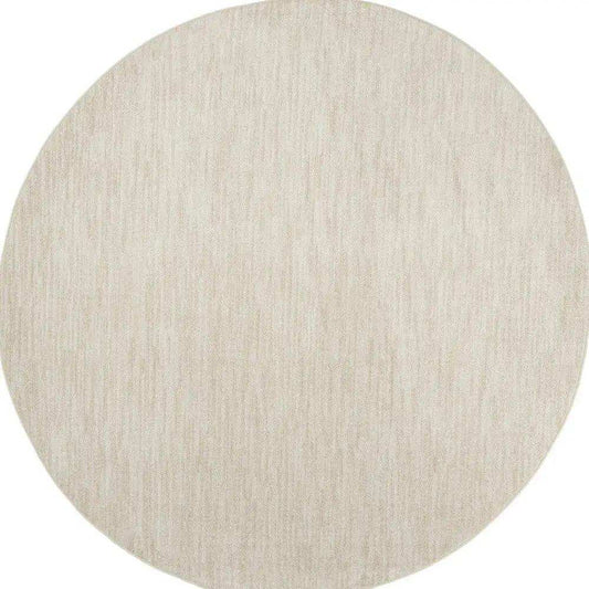 8' X 8' Ivory And Beige Round Non Skid Indoor Outdoor Area Rug - Homeroots - Flyclothing LLC