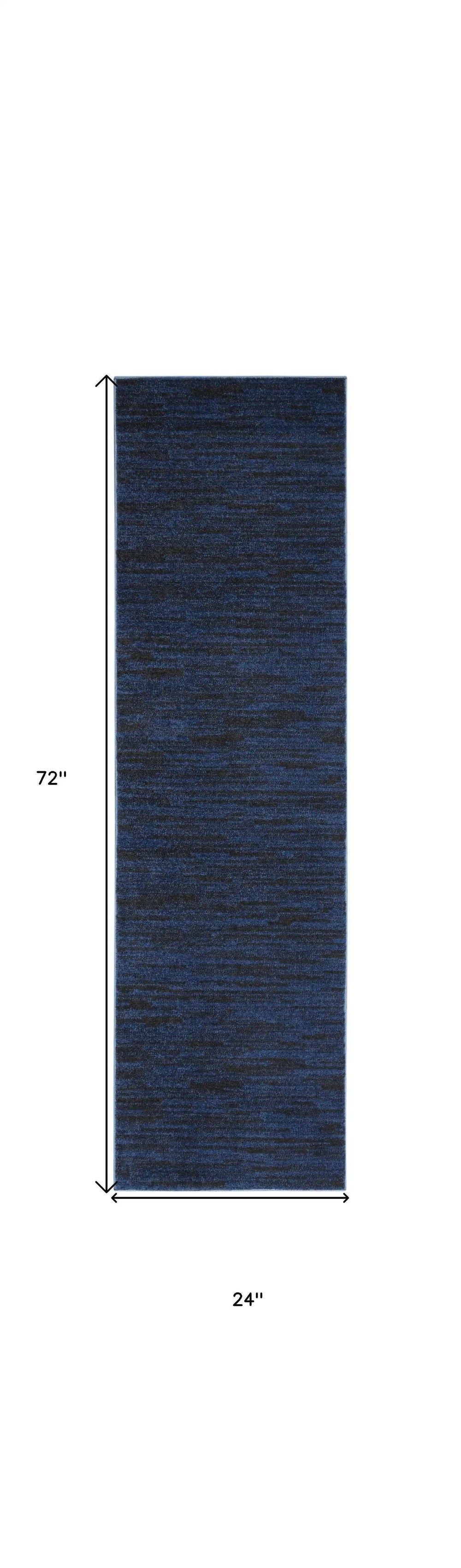 6' Midnight Blue Stain Resistant Indoor Outdoor Runner Rug - Homeroots - Flyclothing LLC
