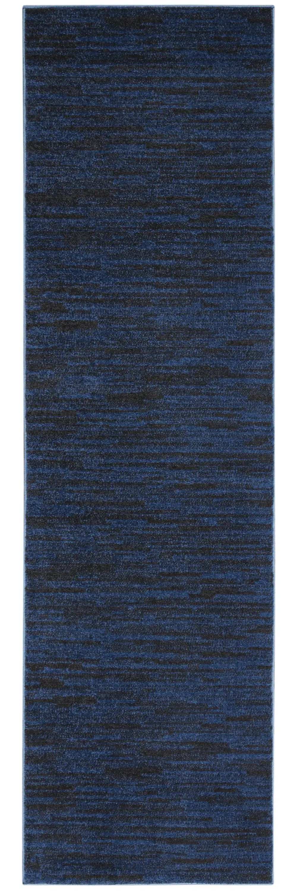 10' Midnight Blue Indoor Outdoor Runner Rug - Homeroots - Flyclothing LLC