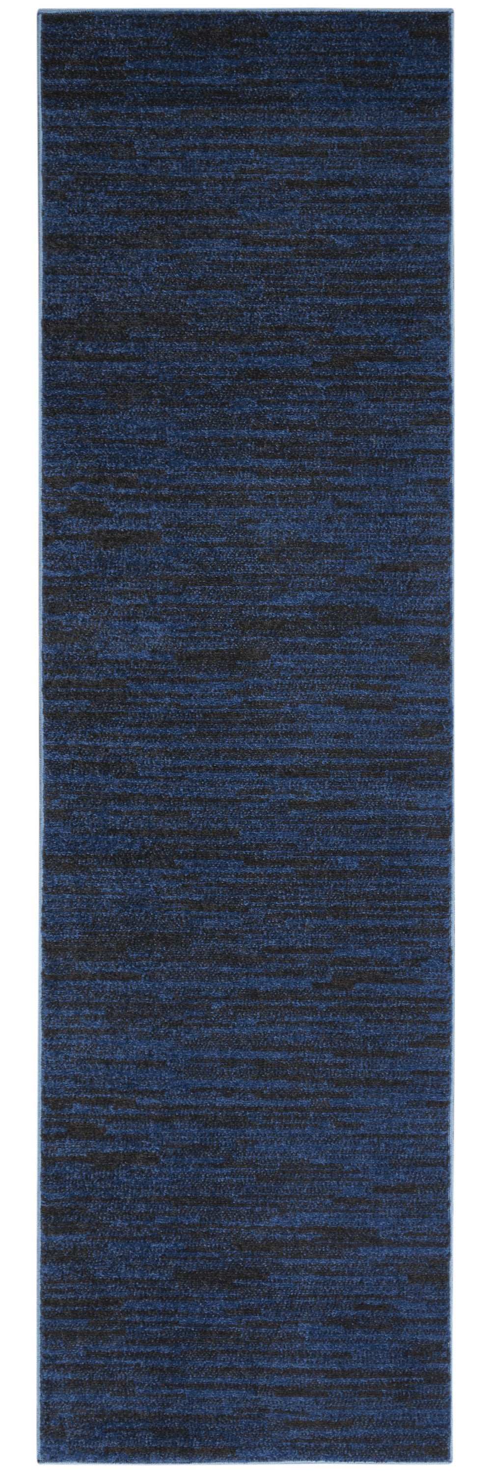 8' Midnight Blue Indoor Outdoor Runner Rug - Homeroots - Flyclothing LLC