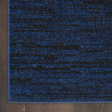 8' Midnight Blue Indoor Outdoor Runner Rug - Homeroots - Flyclothing LLC