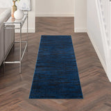 8' Midnight Blue Indoor Outdoor Runner Rug - Homeroots - Flyclothing LLC