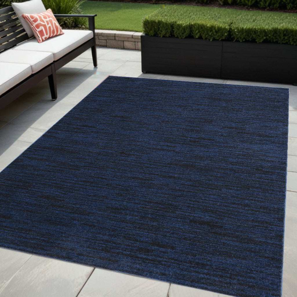 5' X 7' Midnight Blue Stain Resistant Indoor Outdoor Area Rug - Homeroots - Flyclothing LLC