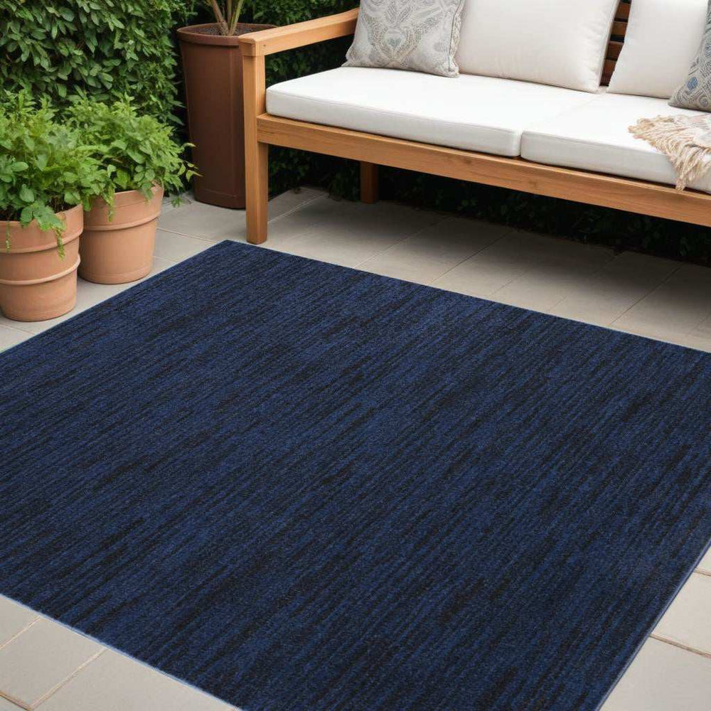 7' Midnight Blue Square Indoor Outdoor Area Rug - Homeroots - Flyclothing LLC