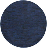 8' Midnight Blue Round Stain Resistant Indoor Outdoor Area Rug - Homeroots - Flyclothing LLC