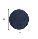 8' Midnight Blue Round Stain Resistant Indoor Outdoor Area Rug - Homeroots - Flyclothing LLC