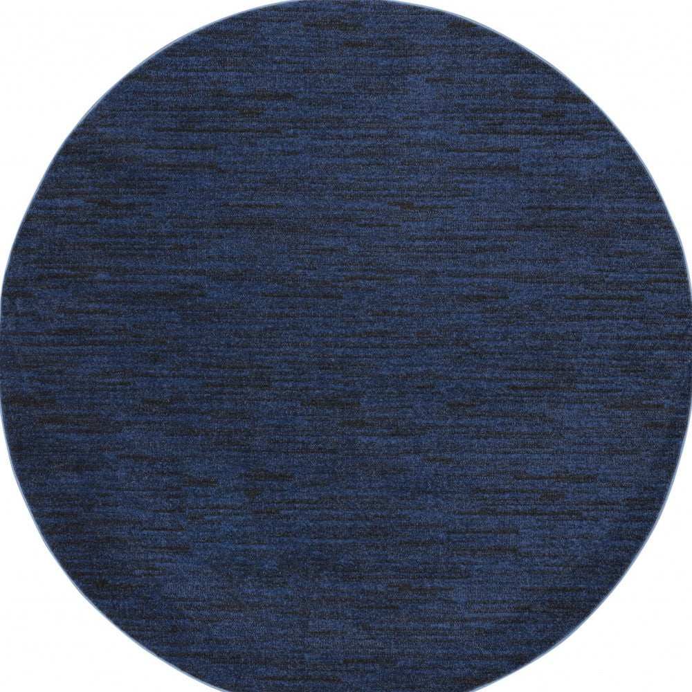 8' Midnight Blue Round Stain Resistant Indoor Outdoor Area Rug - Homeroots - Flyclothing LLC