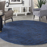 8' Midnight Blue Round Stain Resistant Indoor Outdoor Area Rug - Homeroots - Flyclothing LLC
